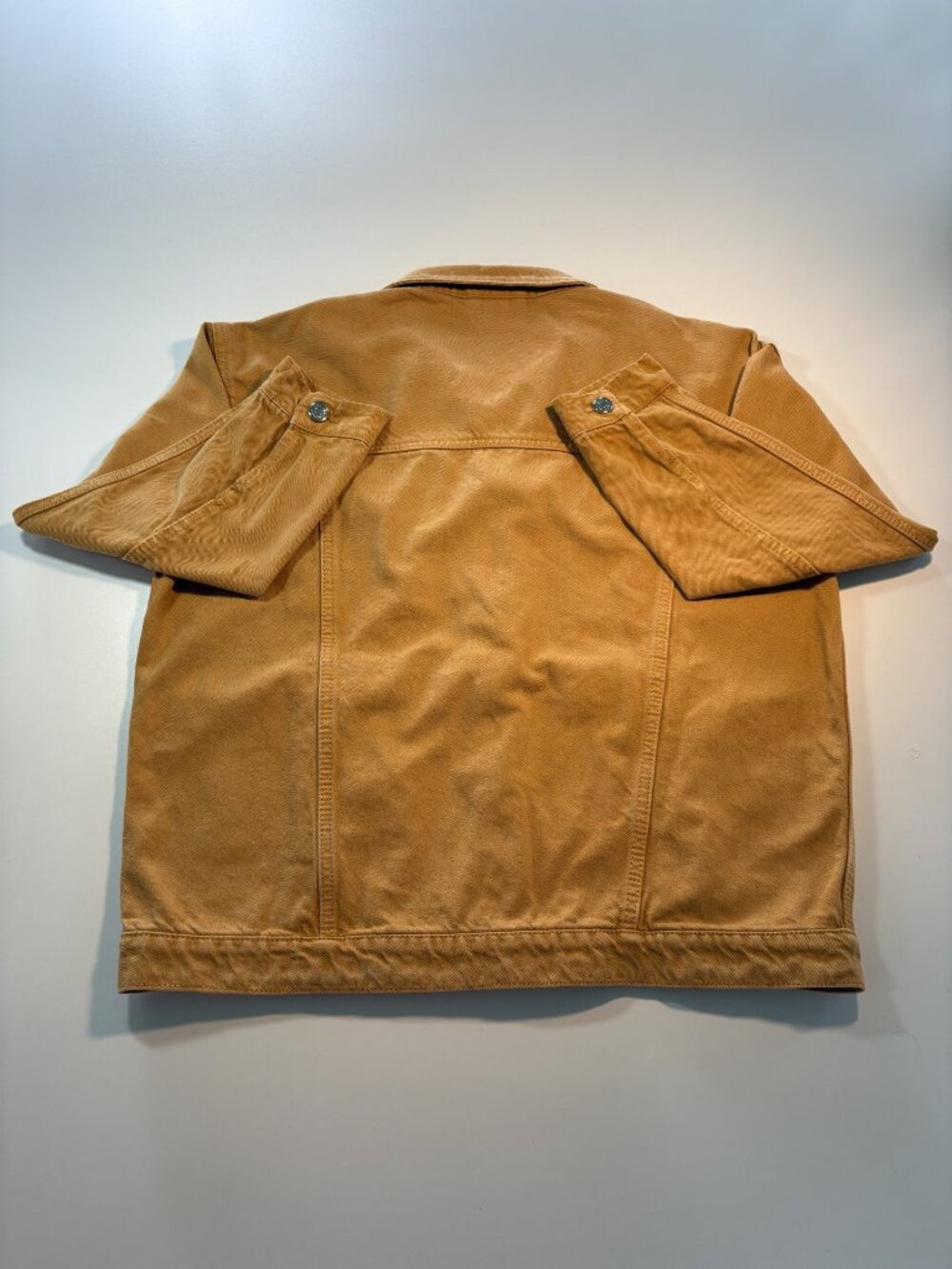 Monki Mustard Yellow Oversized Denim Jacket XS Boxy Relaxed Cotton Trucker - Picture 4 of 10